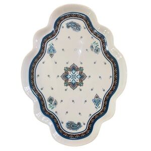 Vera Bradley curvy decorative serving dish tray in Java  blues pattern 13 x 9.5